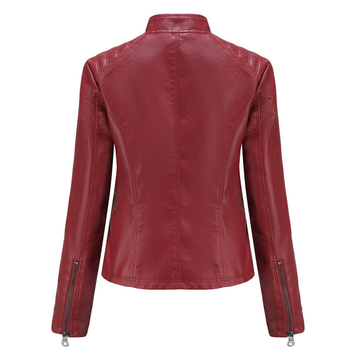 Abigail | Relaxed Quilted Leather Bomber Jacket with Zip Closure