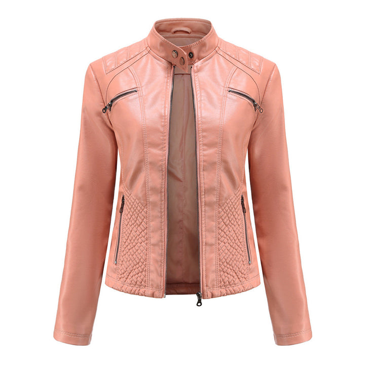 Abigail | Relaxed Quilted Leather Bomber Jacket with Zip Closure