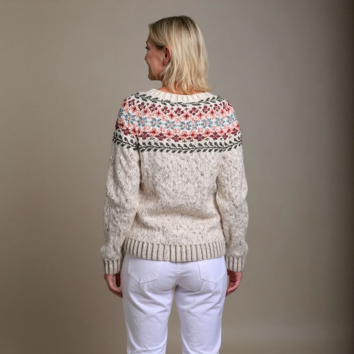 Abigail | Sophisticated Button Front Fair Isle Cardigan Womens