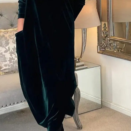 Abigail | Timeless Velvet Turtleneck Maxi Winter Dress