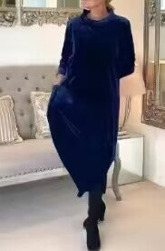 Abigail | Timeless Velvet Turtleneck Maxi Winter Dress