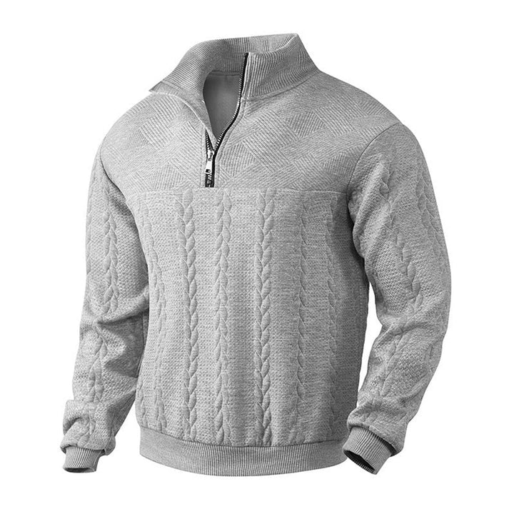 Adam | Quarter Zip Chunky Cable Knit Sweater