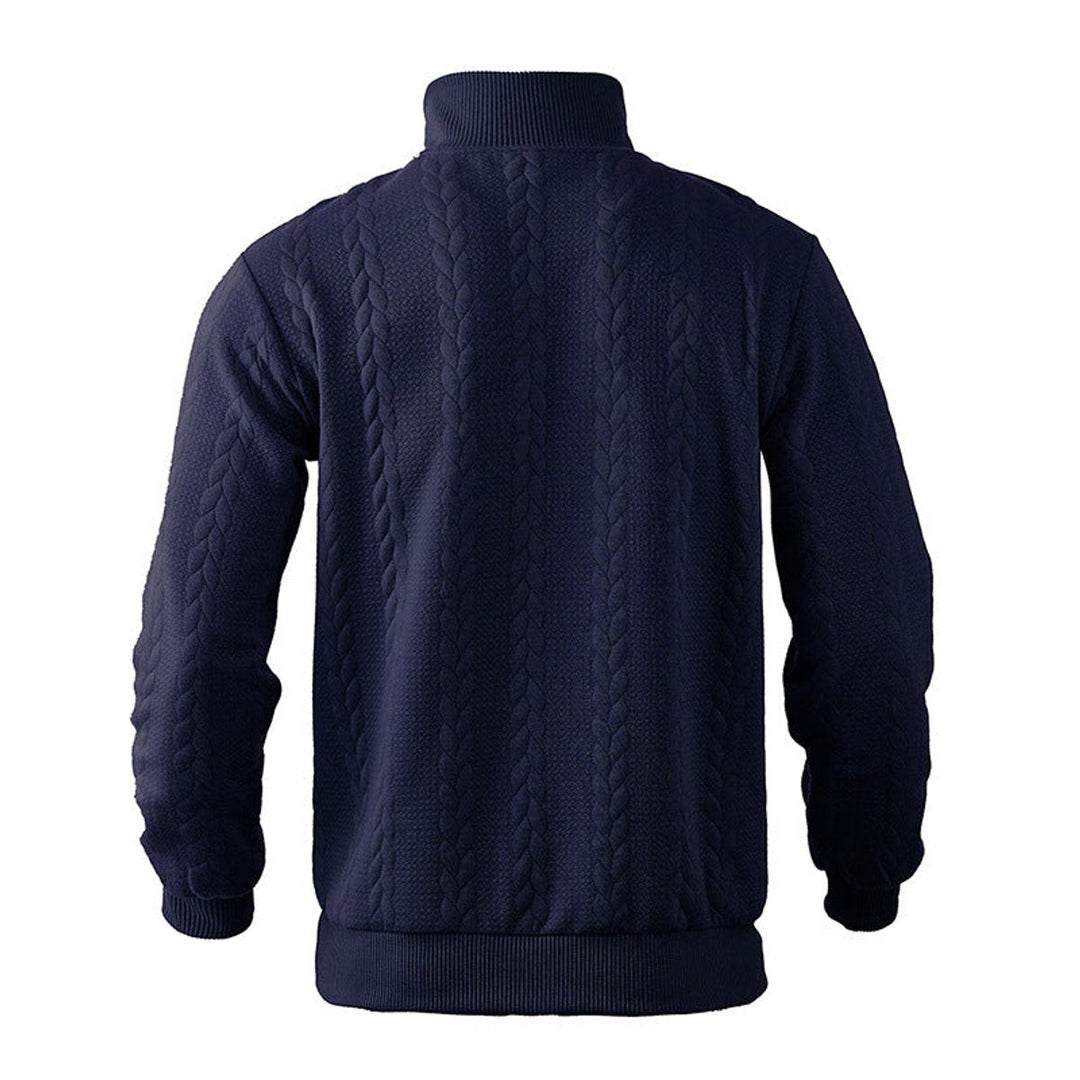 Adam | Quarter Zip Chunky Cable Knit Sweater