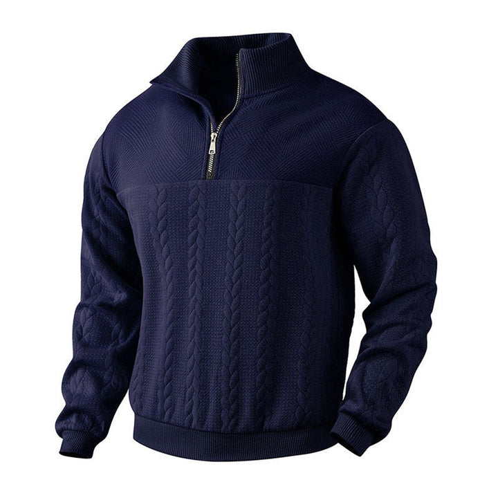 Adam | Quarter Zip Chunky Cable Knit Sweater