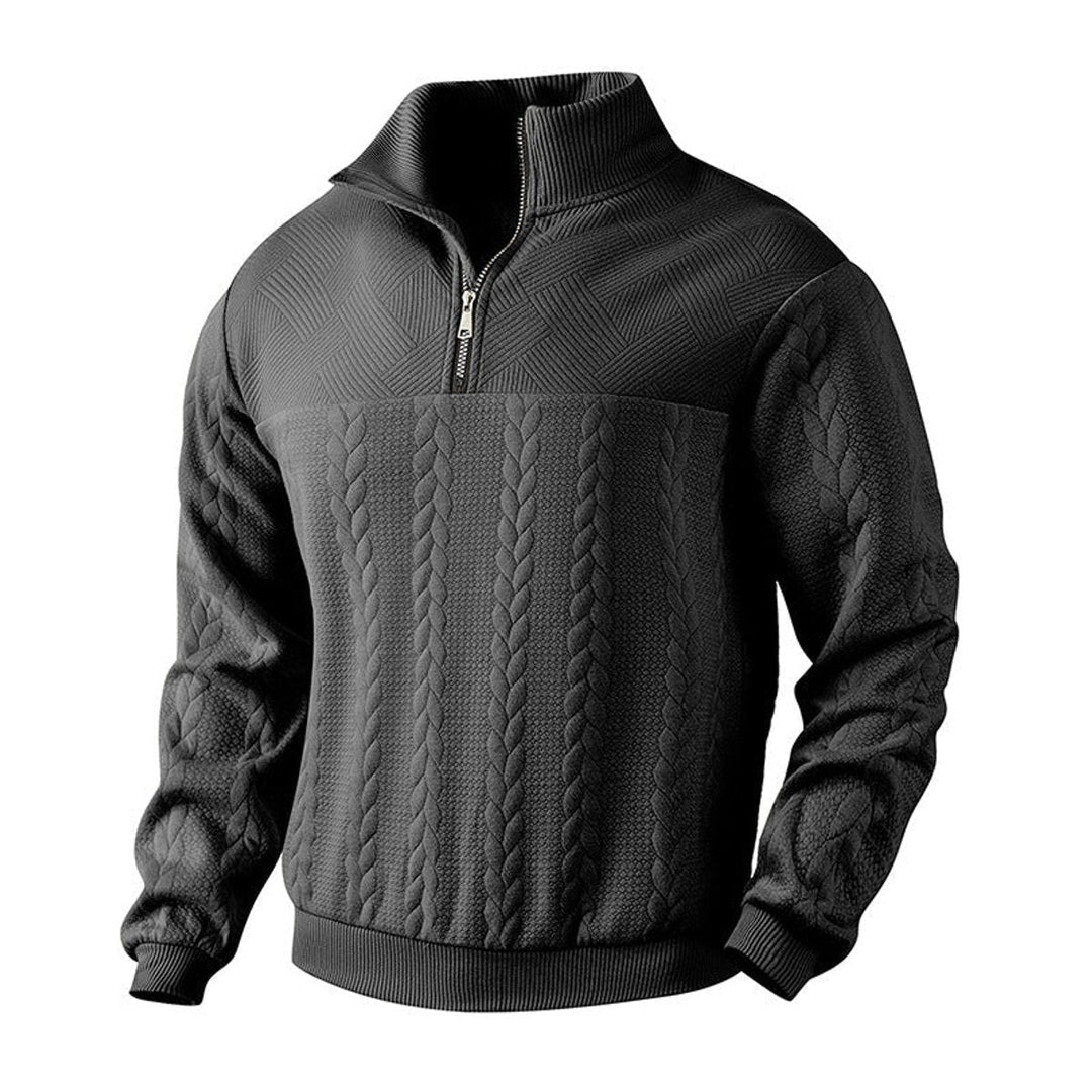 Adam | Quarter Zip Chunky Cable Knit Sweater