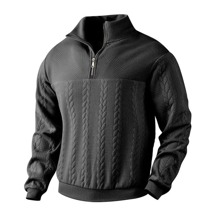 Adam | Quarter Zip Chunky Cable Knit Sweater
