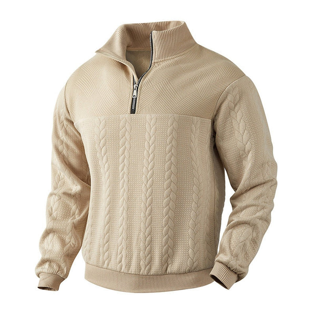 Adam | Quarter Zip Chunky Cable Knit Sweater