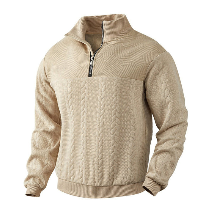 Adam | Quarter Zip Chunky Cable Knit Sweater