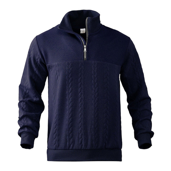 Adam | Quarter Zip Chunky Cable Knit Sweater
