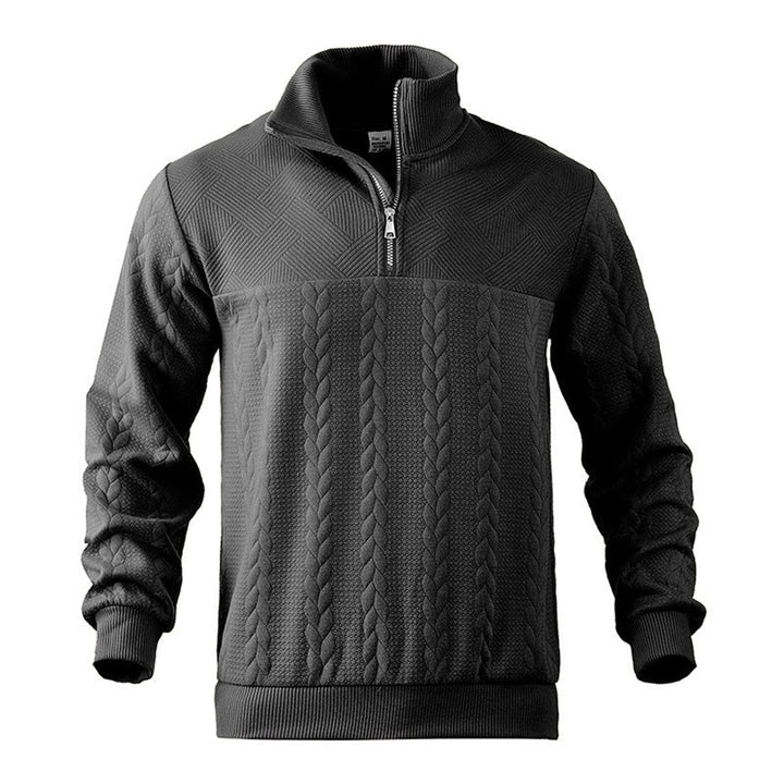 Adam | Quarter Zip Chunky Cable Knit Sweater