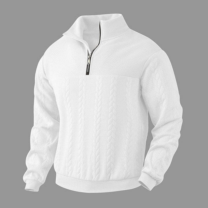 Adam | Quarter Zip Chunky Cable Knit Sweater
