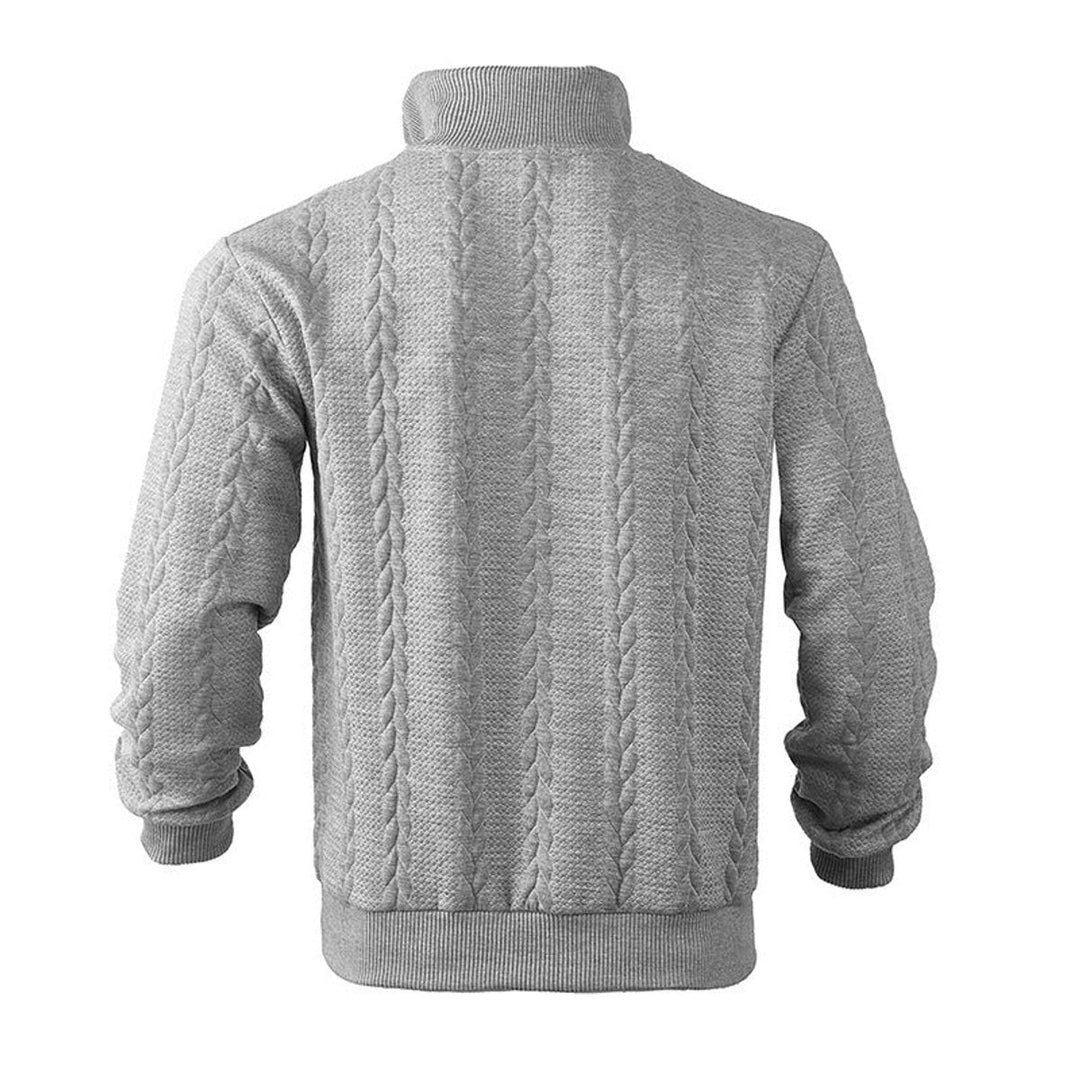 Adam | Quarter Zip Chunky Cable Knit Sweater