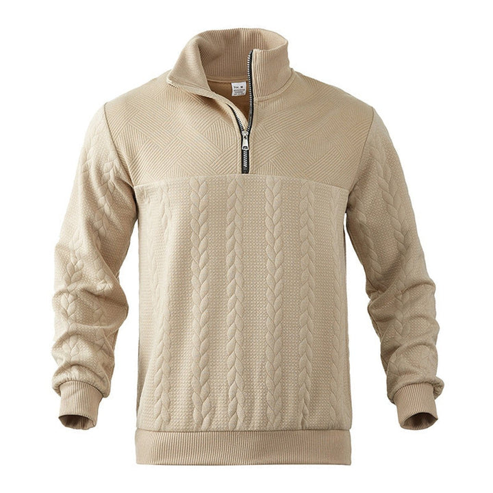 Adam | Quarter Zip Chunky Cable Knit Sweater