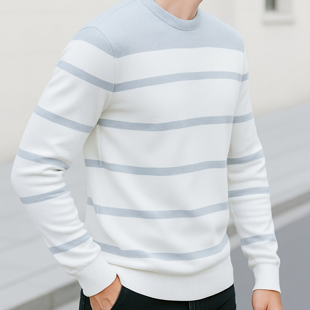 Alan | Polished Striped Crewneck Sweatshirt