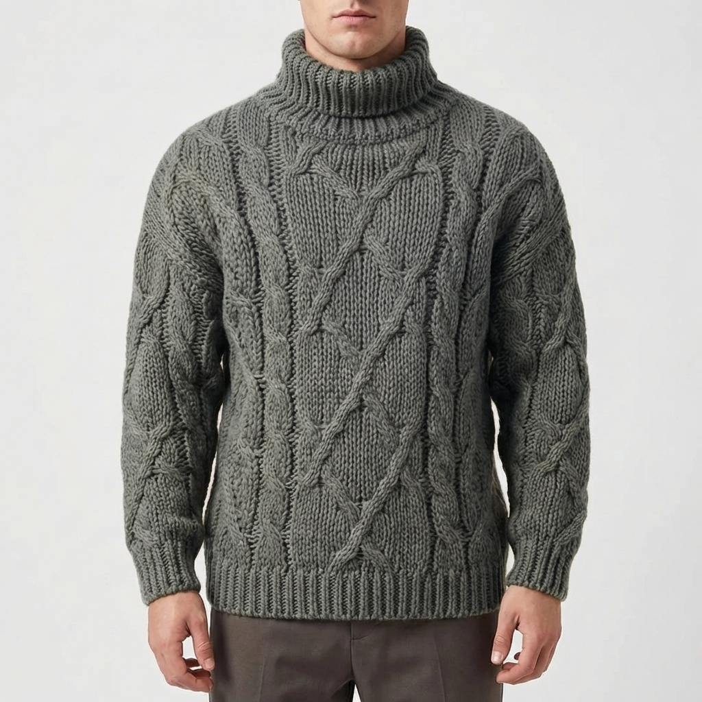 Alexander | Turtleneck Chunky Cable Knit Sweater