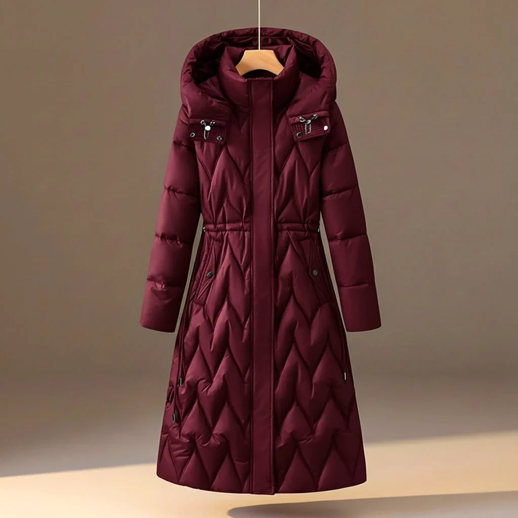 Alexis | Chic Quilted Hooded Long Winter Coat