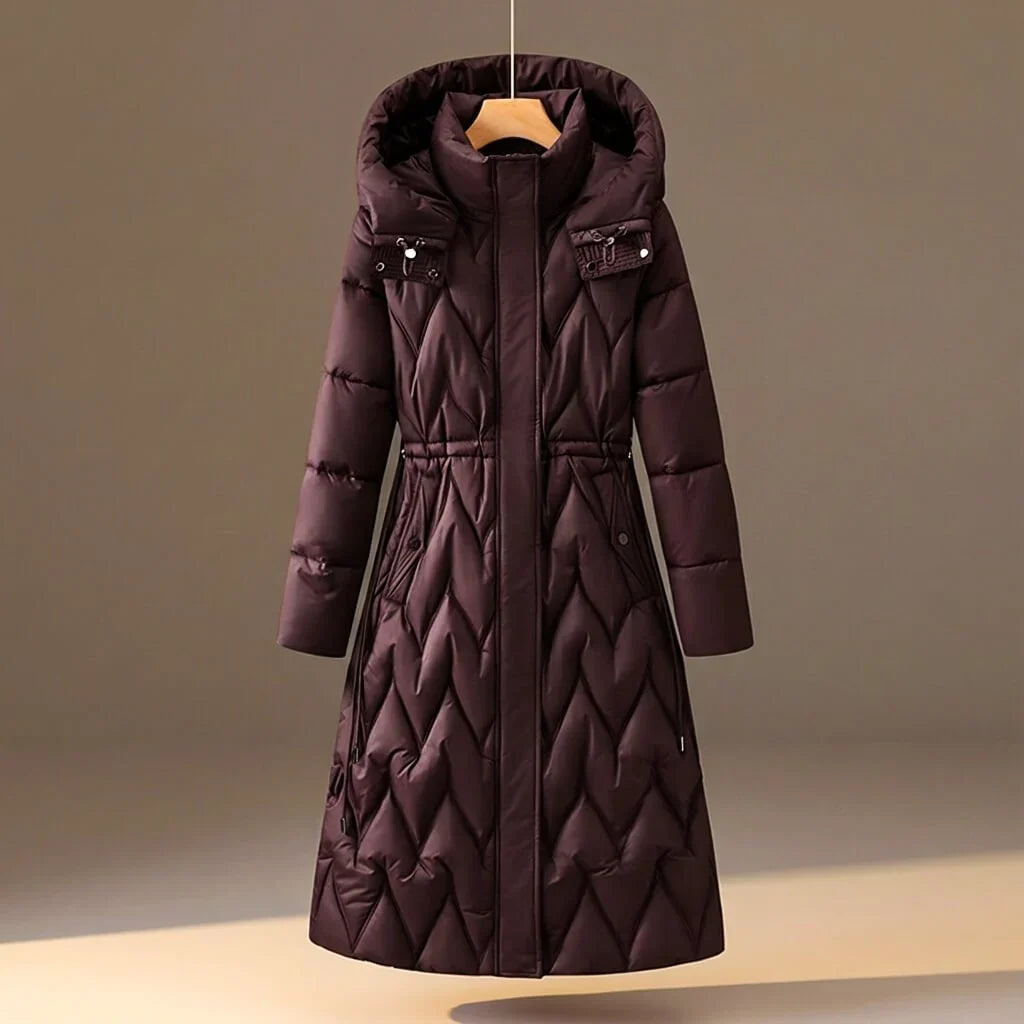 Alexis | Chic Quilted Hooded Long Winter Coat