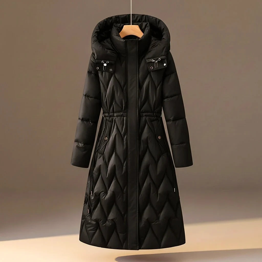 Alexis | Chic Quilted Hooded Long Winter Coat