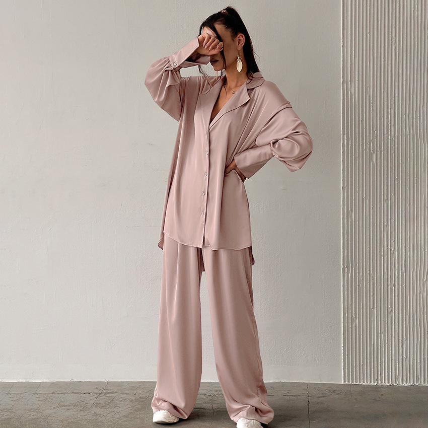 Alexis | Chic Satin Pajamas Wide Leg Two-Piece Set