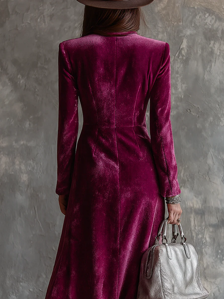 Alexis | Polished Velvet Blazer Maxi Christmas Dress