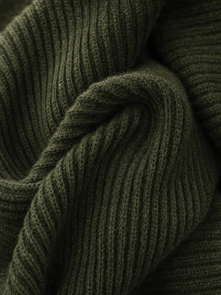 Alexis | Relaxed Mock Neck Sweater Dress with Lantern Sleeves