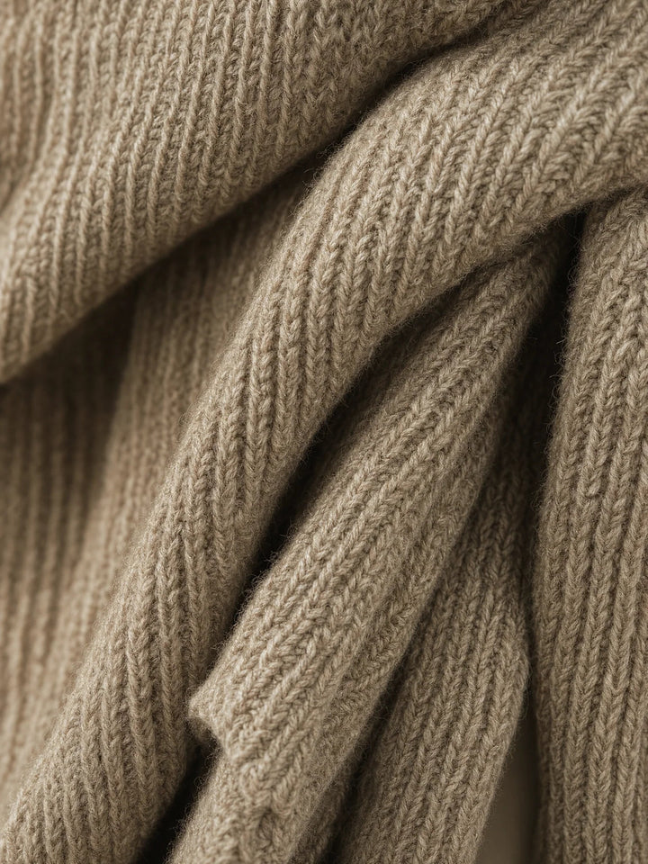 Alexis | Relaxed Mock Neck Sweater Dress with Lantern Sleeves
