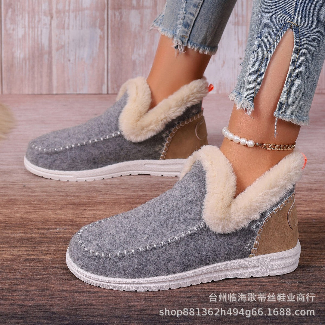 Alice | Cozy Fur-Trimmed Ankle Boot Slippers