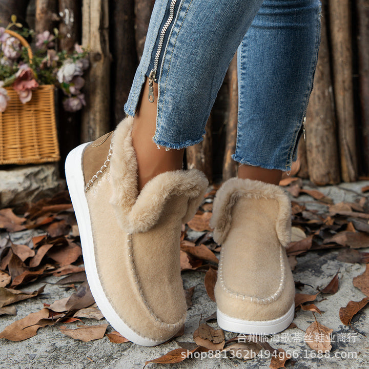 Alice | Cozy Fur-Trimmed Ankle Boot Slippers