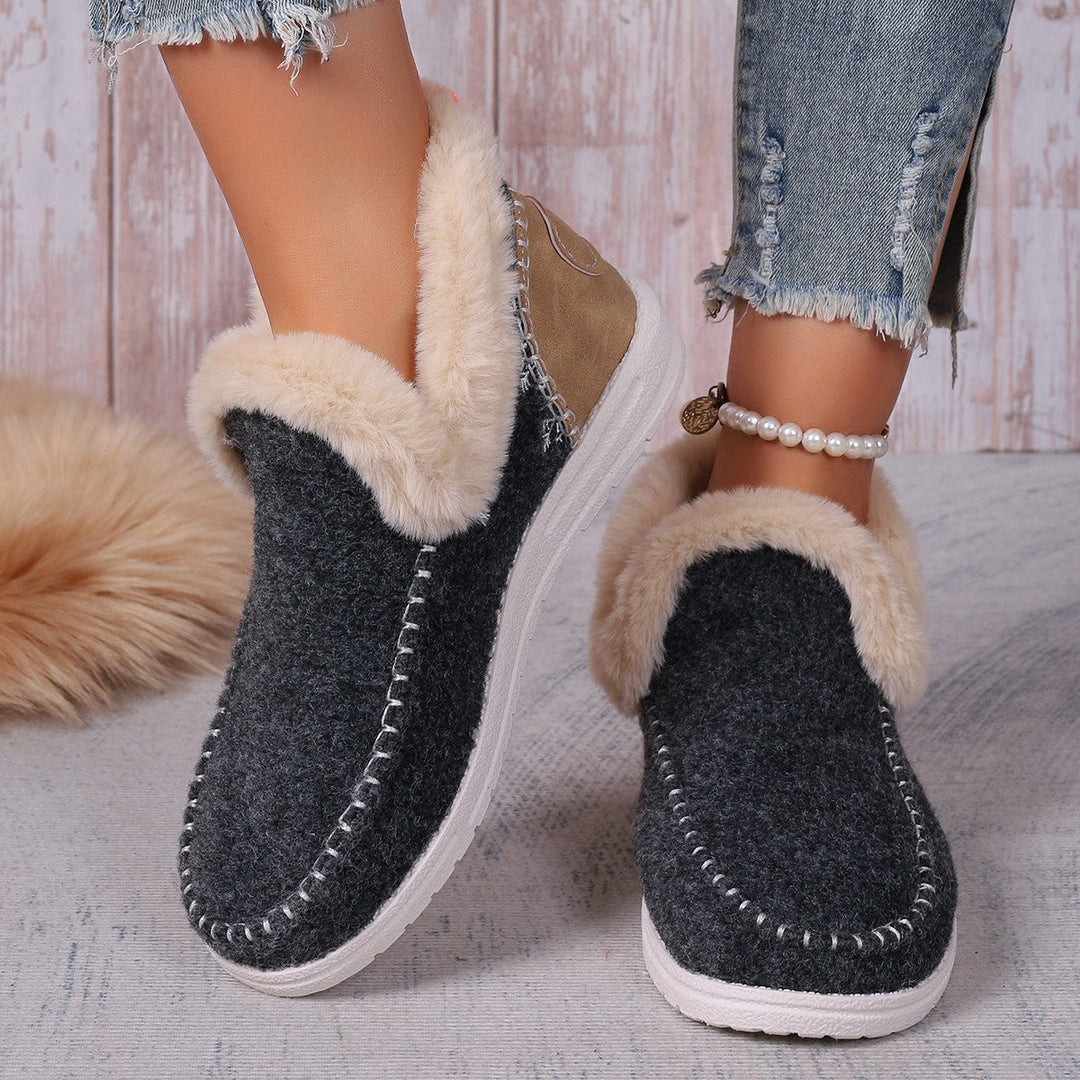 Alice | Cozy Fur-Trimmed Ankle Boot Slippers