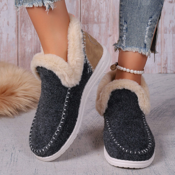 Alice | Cozy Fur-Trimmed Ankle Boot Slippers