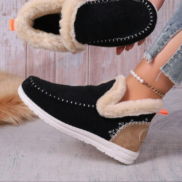 Alice | Cozy Fur-Trimmed Ankle Boot Slippers