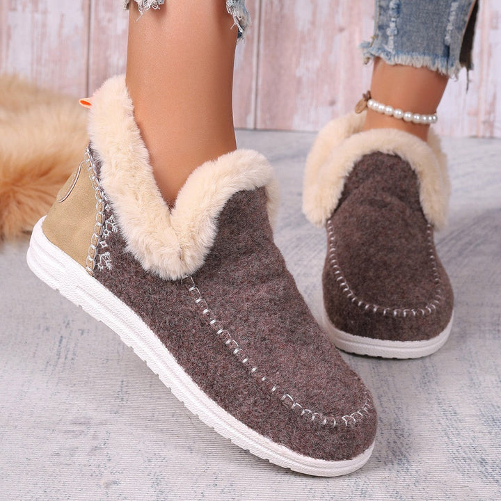 Alice | Cozy Fur-Trimmed Ankle Boot Slippers