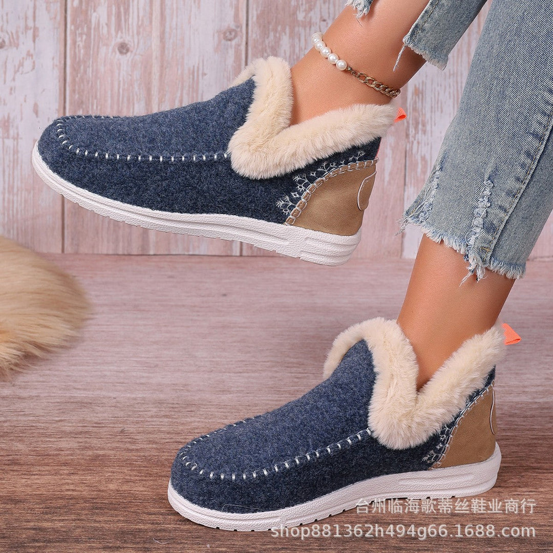Alice | Cozy Fur-Trimmed Ankle Boot Slippers
