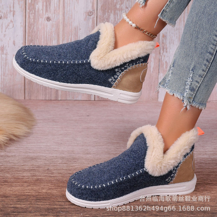 Alice | Cozy Fur-Trimmed Ankle Boot Slippers