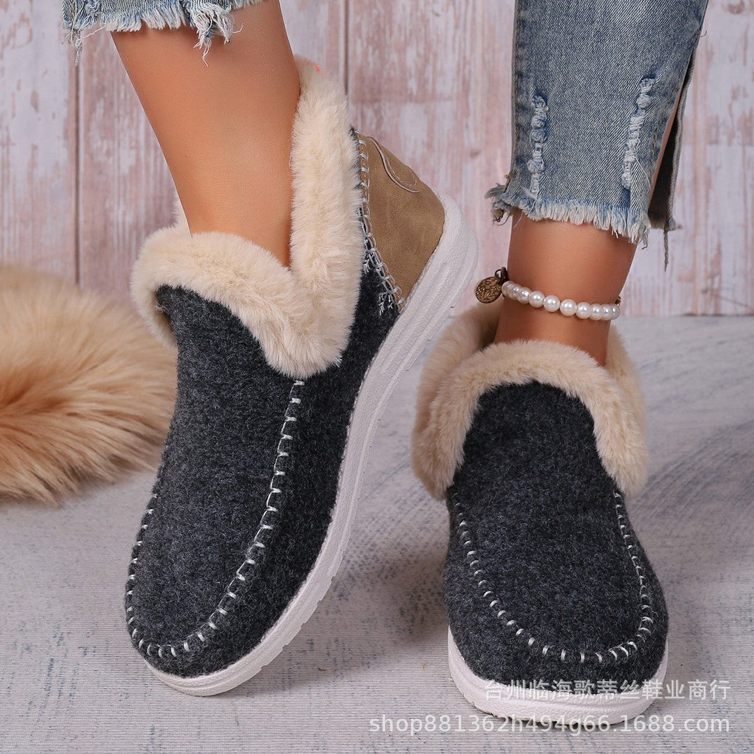 Alice | Cozy Fur-Trimmed Ankle Boot Slippers