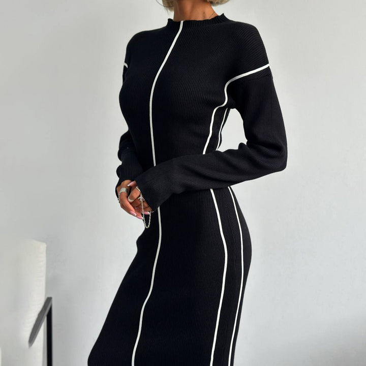 Alice | Stylish Ribbed Long Sleeve Midi Dress