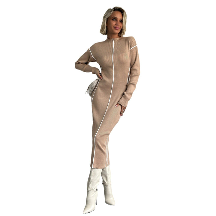 Alice | Stylish Ribbed Long Sleeve Midi Dress