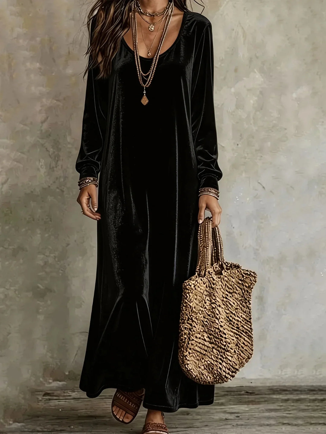 Amanda | Relaxed Long Sleeve Maxi Christmas Dress