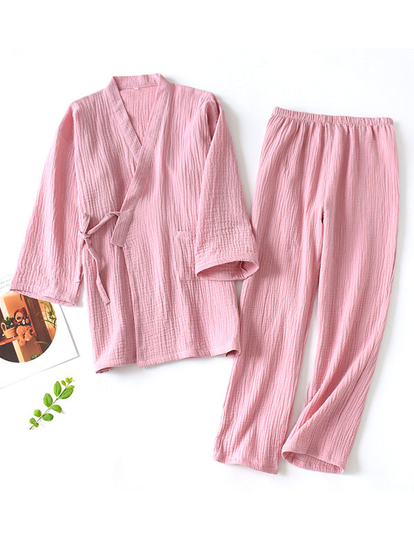 Amber | Elegant Wrap Style Two-Piece Pajamas Set