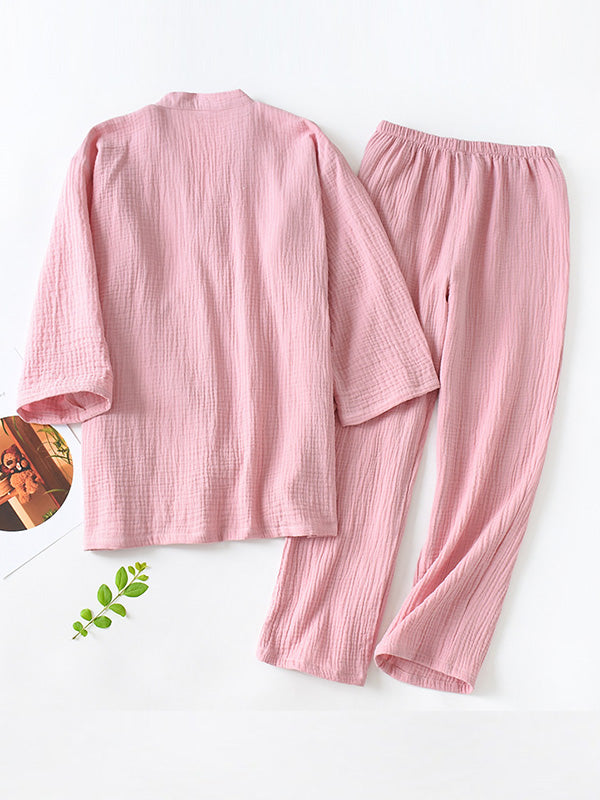Amber | Elegant Wrap Style Two-Piece Pajamas Set