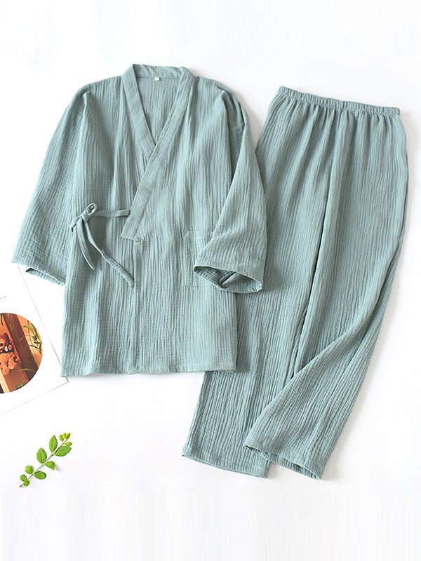 Amber | Elegant Wrap Style Two-Piece Pajamas Set