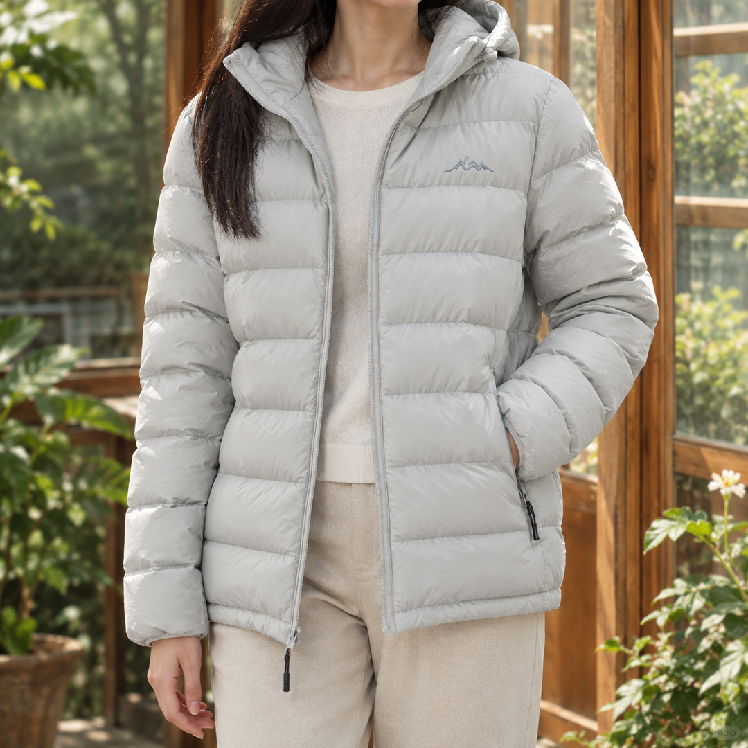 Amber | Quilted Hooded Zip Up Puffer Jacket