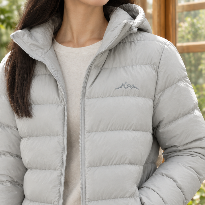 Amber | Quilted Hooded Zip Up Puffer Jacket