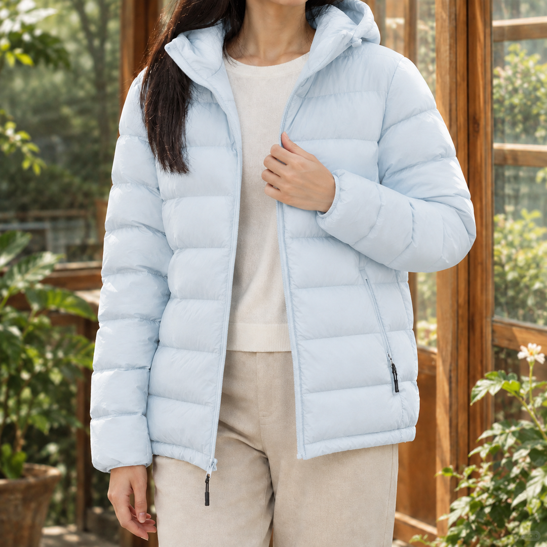 Amber | Quilted Hooded Zip Up Puffer Jacket