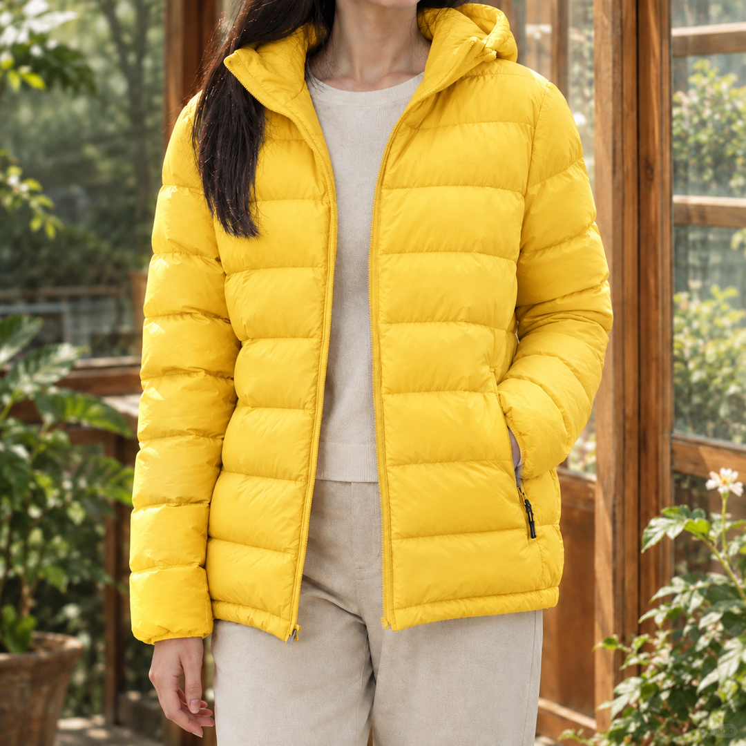 Amber | Quilted Hooded Zip Up Puffer Jacket