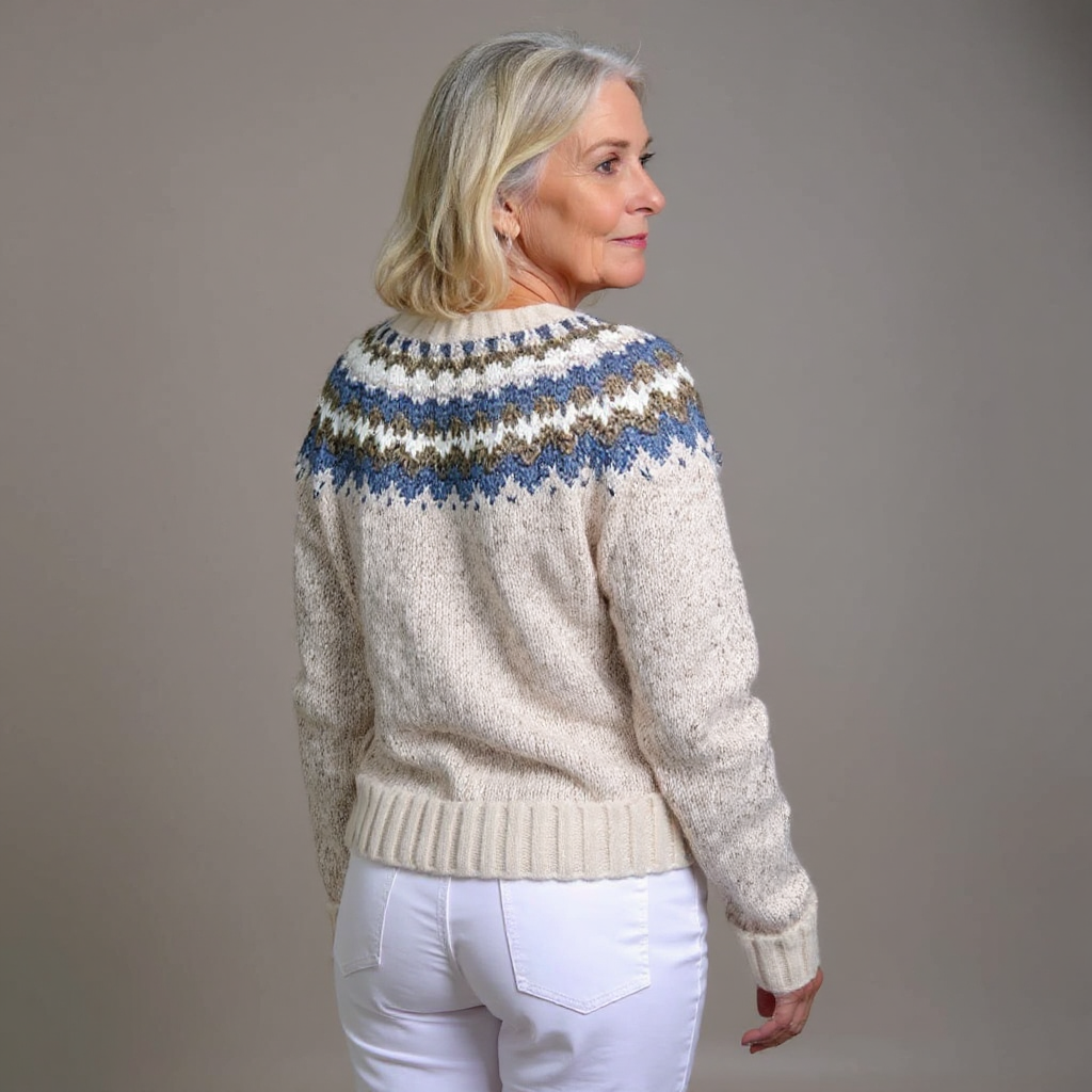 Amy | Chic Fair Isle Cardigan Womens Button Front Sweater