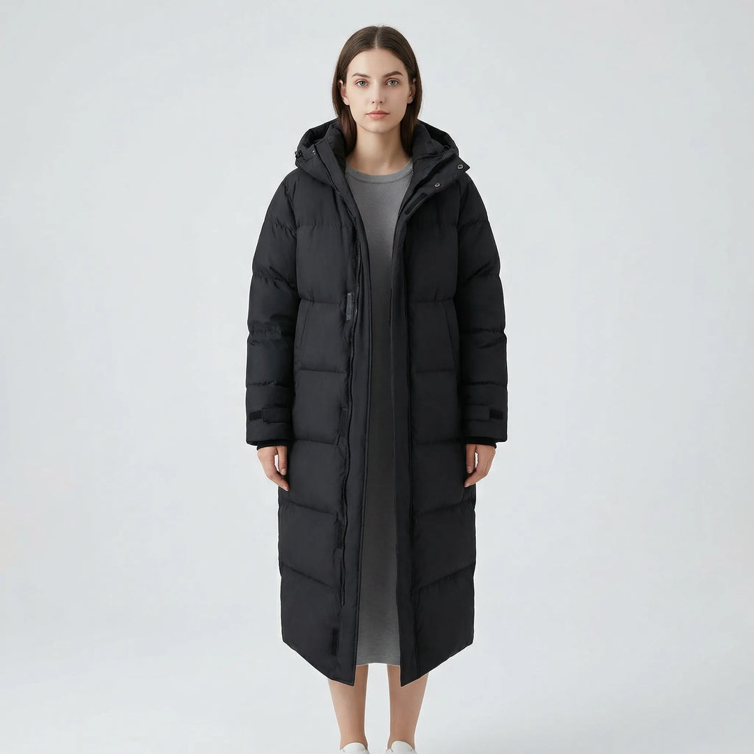 Amy | Chic Longline Hooded Quilted Puffer Jacket