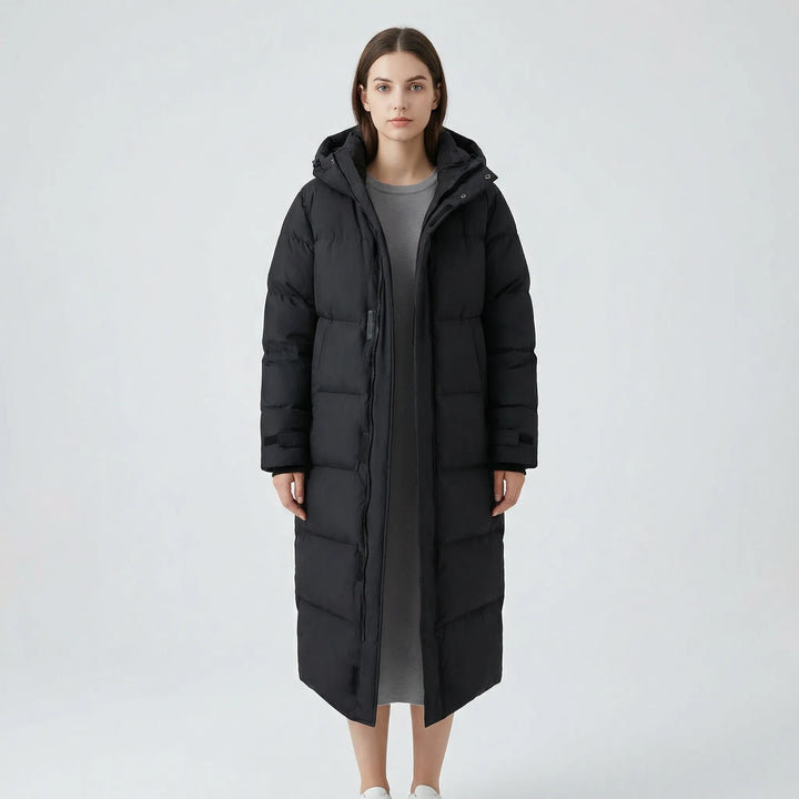 Amy | Chic Longline Hooded Quilted Puffer Jacket