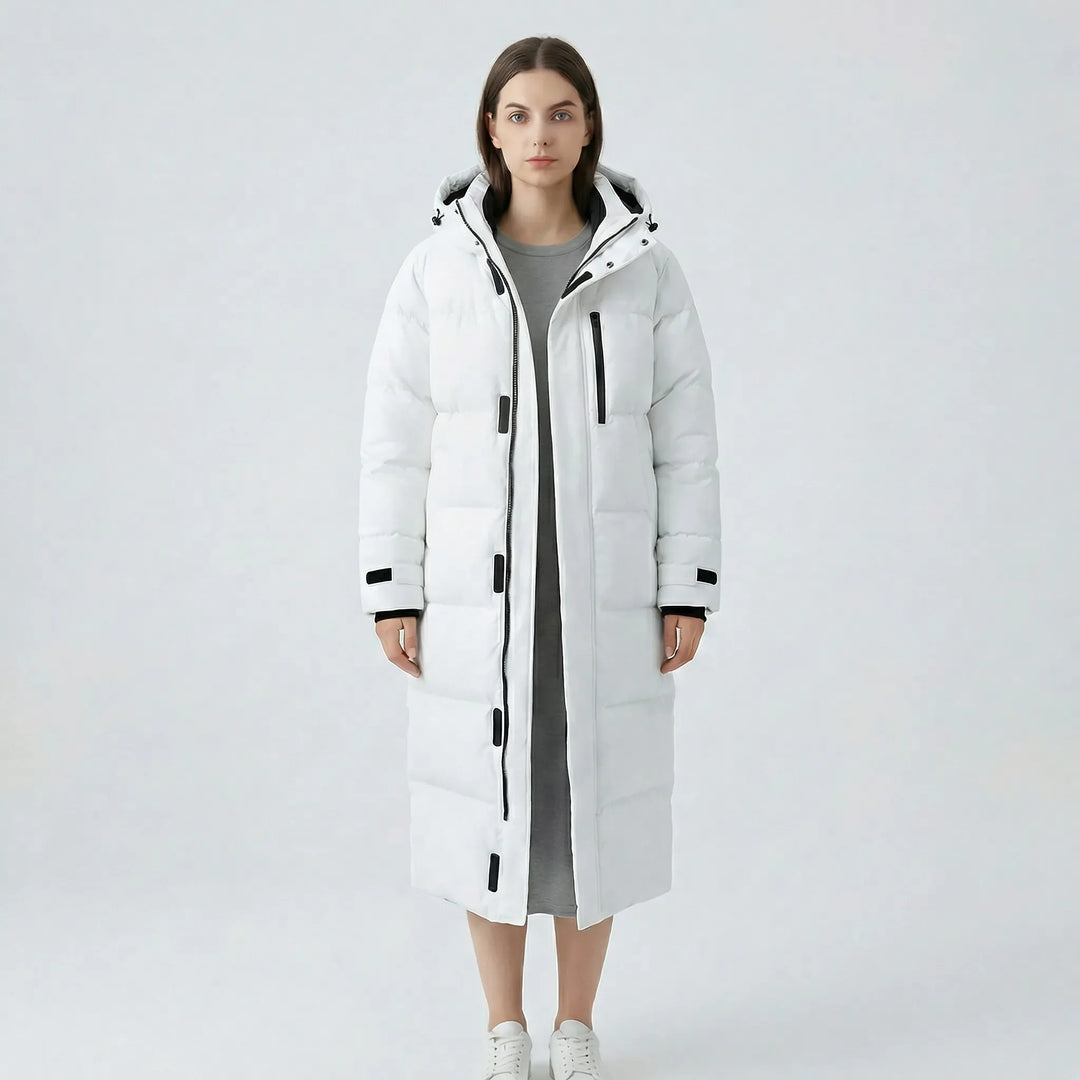 Amy | Chic Longline Hooded Quilted Puffer Jacket