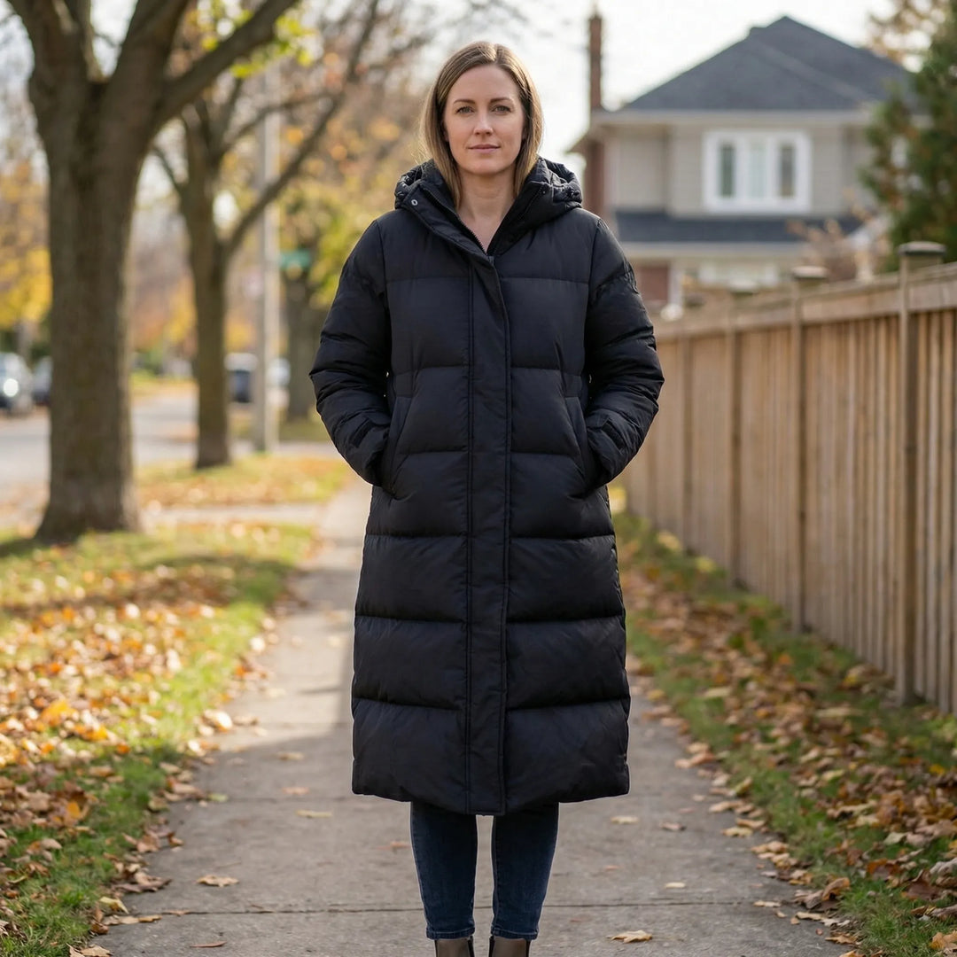 Amy | Chic Longline Hooded Quilted Puffer Jacket